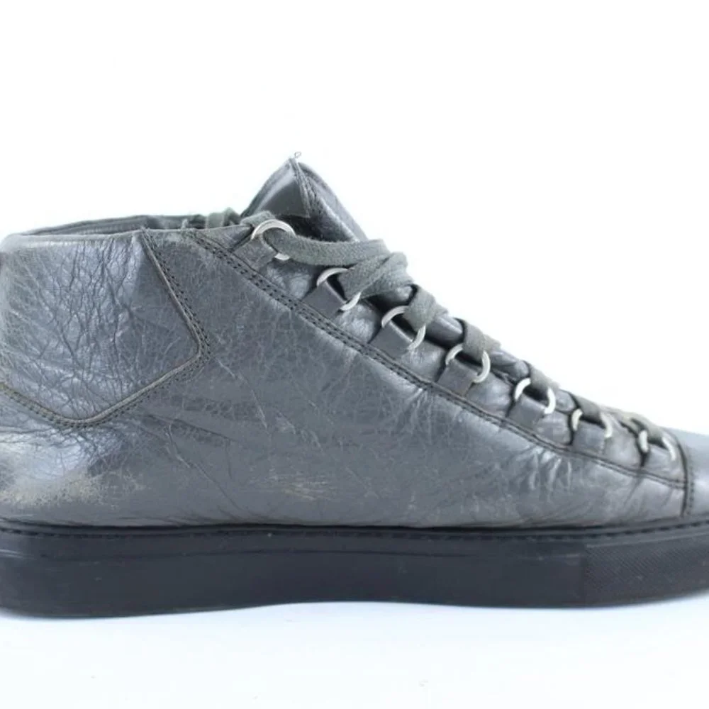Balenciaga Grey Leather Arena Sneaker Mens 43